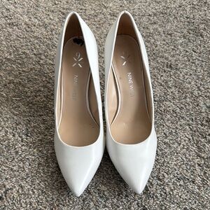 Nine West White Tatiana Pointy Toe Pumps